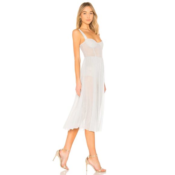 Majorelle Rina Dress in color Plated Midi Light Blue Glittery Evening Party XS - Picture 7 of 8